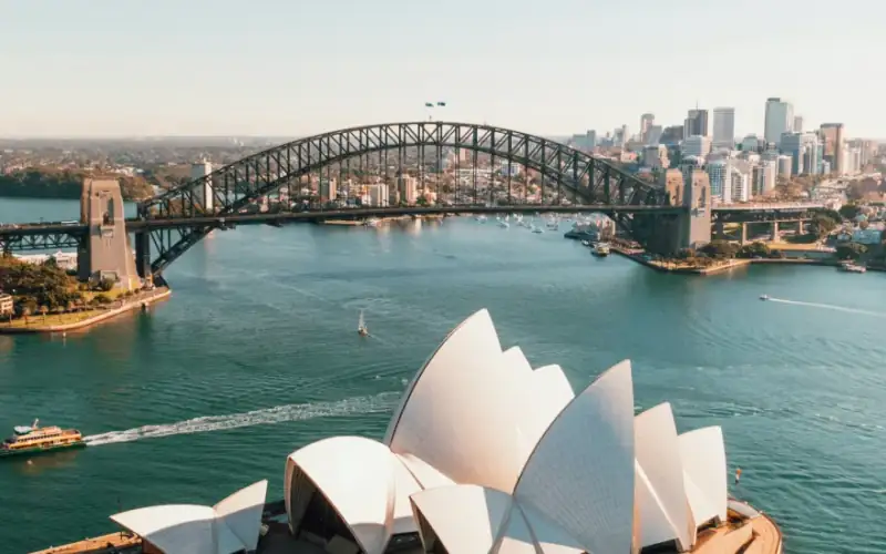 Sydney Harbour with the Opera House and the Harbour Bridge