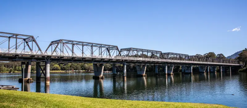 The heritage truss bridge over the Shoalhaven River at Nowra