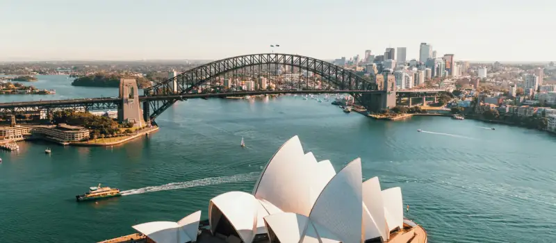 Sydney Harbour with the Opera House and the Harbour Bridge